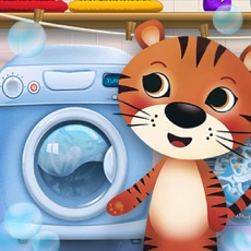 Activities of Messy Pets Daycare Washing Laundry