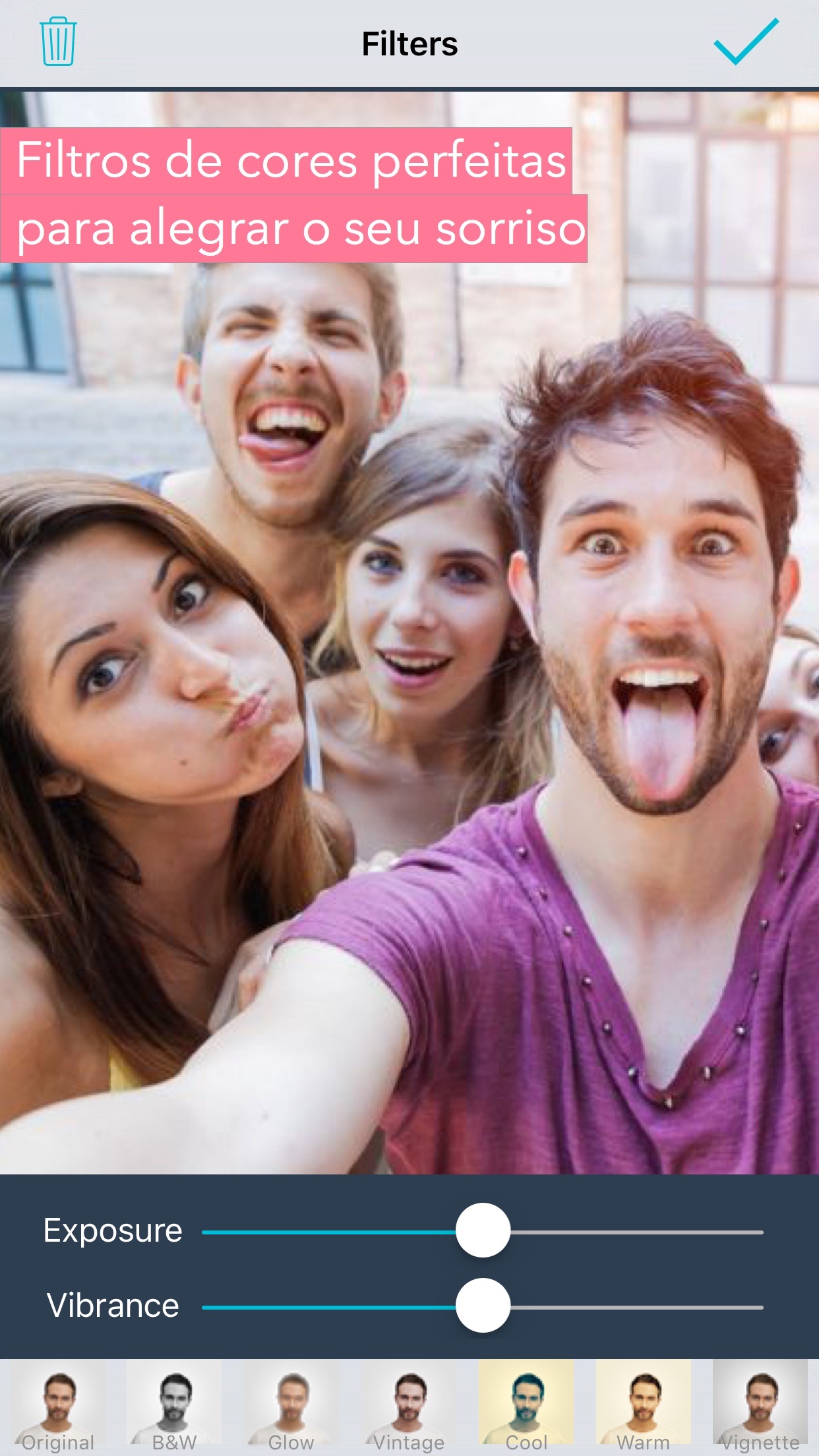 Screenshot do app Editor Selfie: Filtro de Rosto