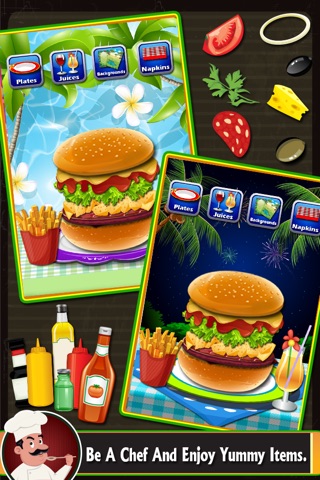 Fast Food Burger Maker - BBQ grill food and kitchen game screenshot 3