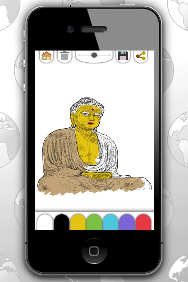 World drawings in coloring book for Adults screenshot 2