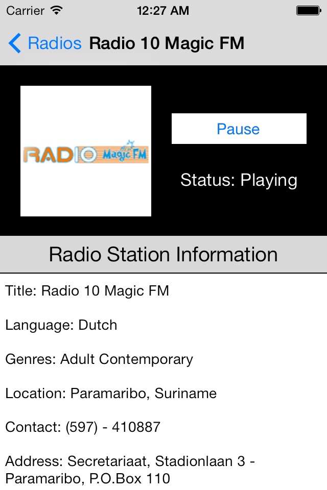 Suriname Radio Live Player (Paramaribo / Dutch) screenshot 2