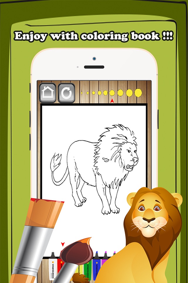 Wild Animals Coloring Book Kids Educational Games screenshot 2