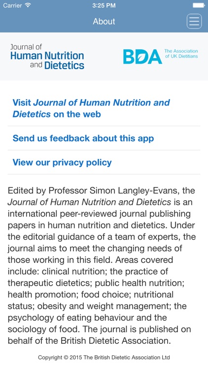 Journal of Human Nutrition and Dietetics App screenshot-3