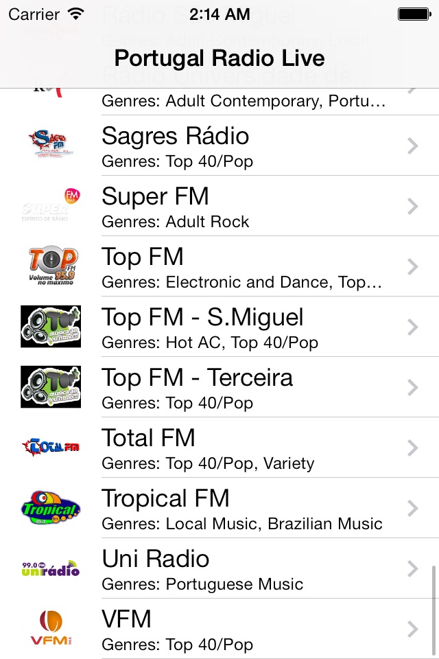 Portugal Radio Live Player (Portuguese / português / língua portuguesa) screenshot 2