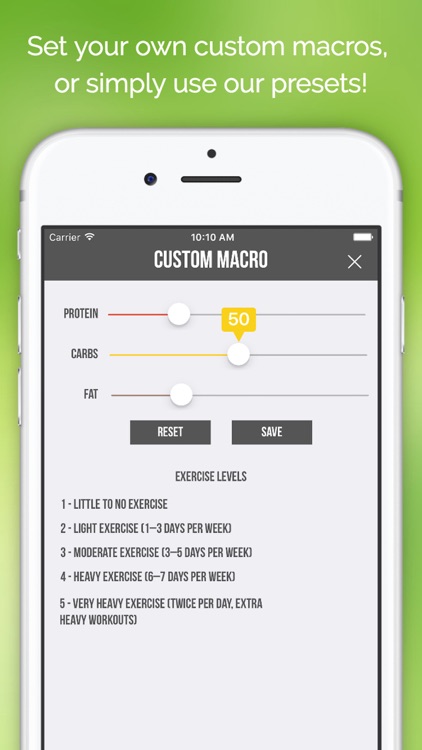 Daily Macros - Harris Benedict Formula Based Carb, Protein, Fat Macronutrient ratios and Calorie Calculator