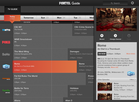 Foxtel Guide for iPad screenshot 2