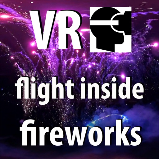 VR Virtual Reality Drone Flight inside Fireworks iOS App