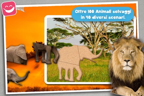 Wildlife Animals Jigsaw for young kids with simba screenshot 2