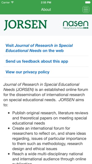 Journal of Research in Special Educational Needs(圖2)-速報App