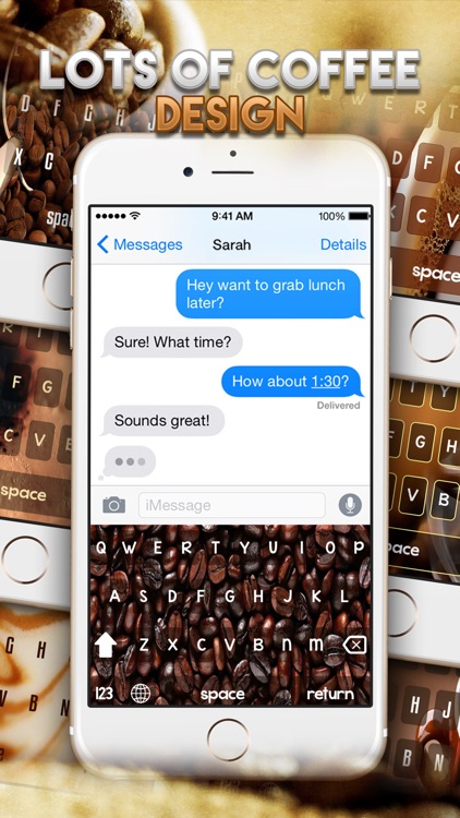 Keyboard – Coffee Color : Custom & Wallpapers Keyboard Themes in Love a Cup Cafe Break Collection