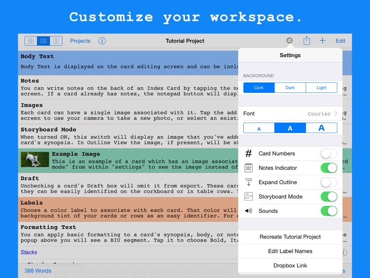 Index Card 4 - Corkboard Writing App