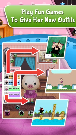 My Talking Pet - virtual pig with free mini games for kids(圖4)-速報App