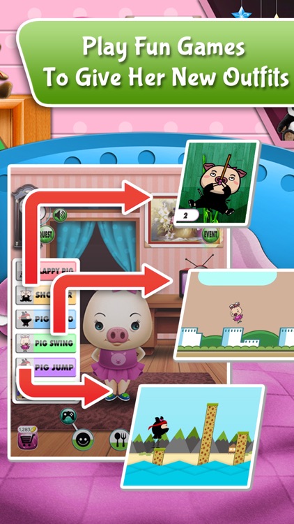 My Talking Pet - virtual pig with free mini games for kids screenshot-3