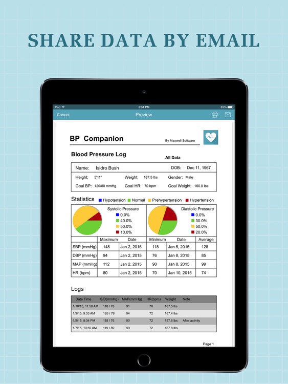 Blood Pressure Companion Pro for iPad screenshot-4