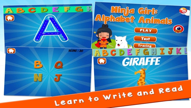 Ninja Girl Alphabet Animals for Preschool(圖1)-速報App