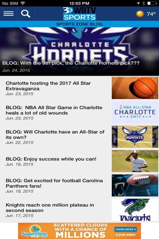 WBTV Sports App screenshot 2