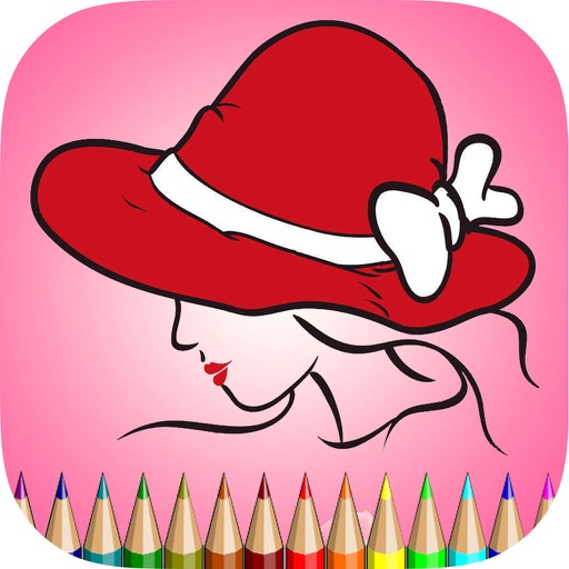 Coloring Book The Hat: Learn to color and draw fashion hats, Free games for children Icon