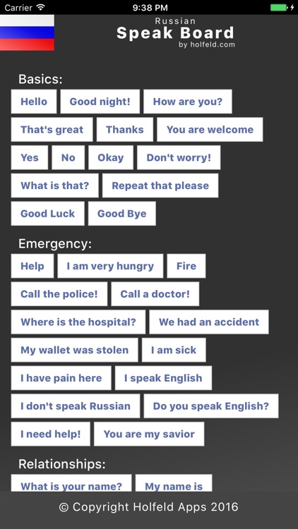 Russian Speak Board