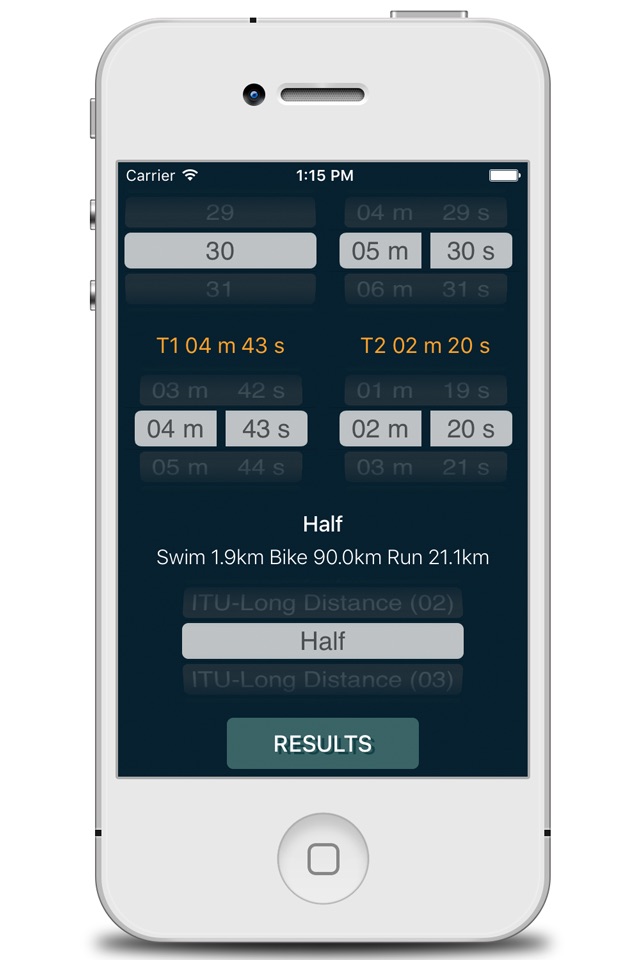 SBR Triathlon Calculator screenshot 2