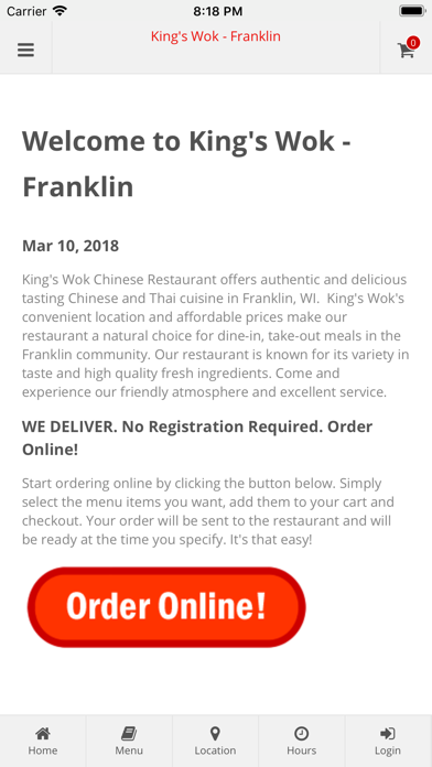 How to cancel & delete King's Wok Franklin from iphone & ipad 1