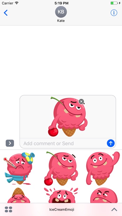 Ice-Cream Emoji Sticker screenshot 2
