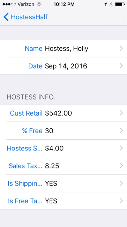 Hostess Half Calculator