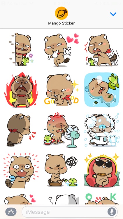 Grumpy Mr. Beaver - Mango Sticker