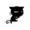 Sneaky Black Cat - stickers for iMessage