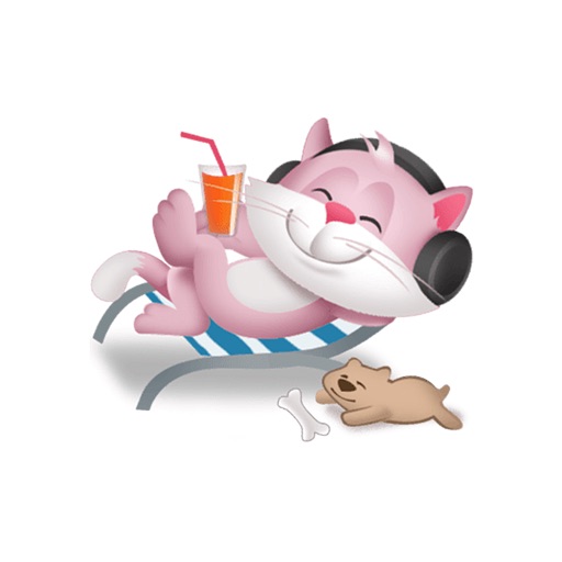 Sweety Pink Cat : A Cat Loves Music and Puppy icon
