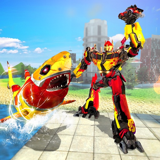 Shark Robot Transform war Hero Icon
