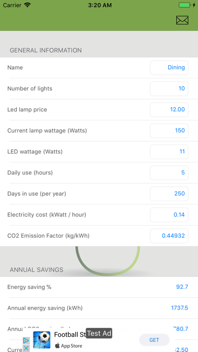 Led Energy Savings Calc. screenshot 2