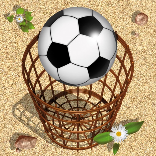 Ball and basket. Football and walls. Find the path! Icon