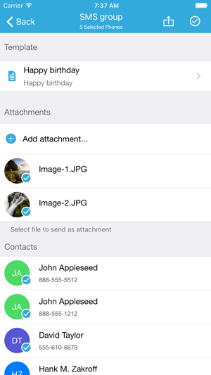 Group Text Pro : SMS & Email 2 Groups of Contacts(圖2)-速報App