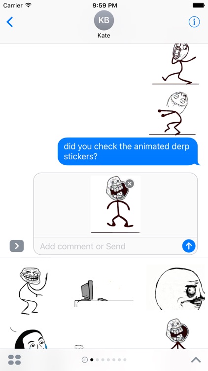 Animated Le Derp Meme Stickers for iMessage