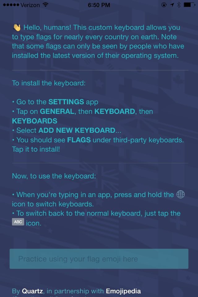 Flags • the world's emoji keyboard screenshot 3