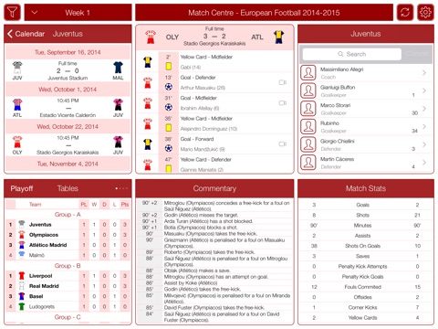 European Football 2014-2015 - Match Centre screenshot 2