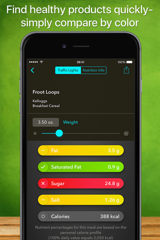 Traffic Light Calorie Info - náhled