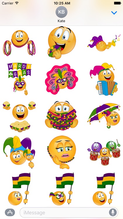 Mardi Gras Emoji Stickers