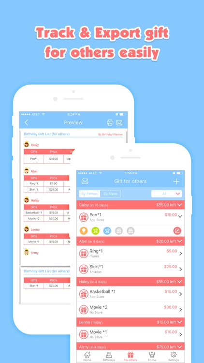 Birthday Planner - Event Countdown & Gifts List