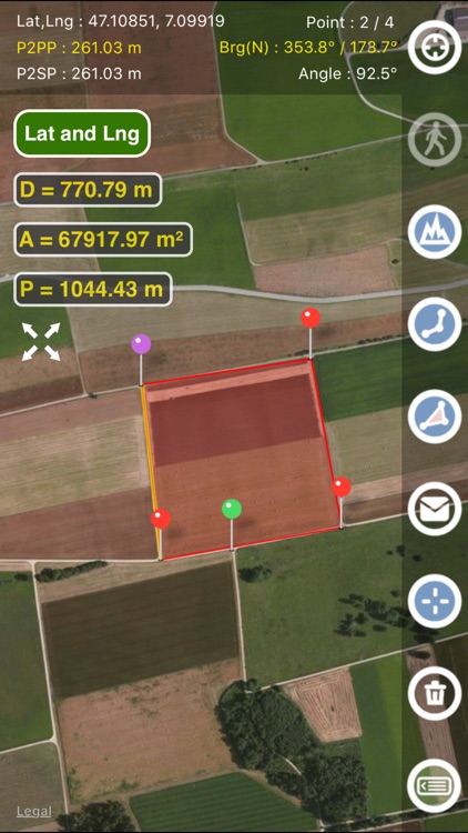 Planimeter - Field Area Measure on Map & GPS Track