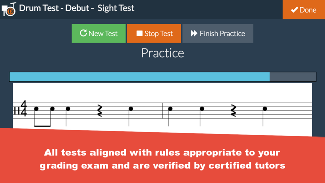 Grade Debut Drum Test Practice