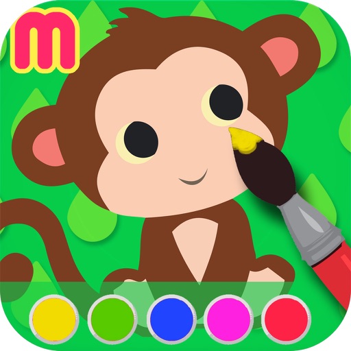 animal coloring book & Art Studio - painting app for children  - learn how to paint cute jungle animals