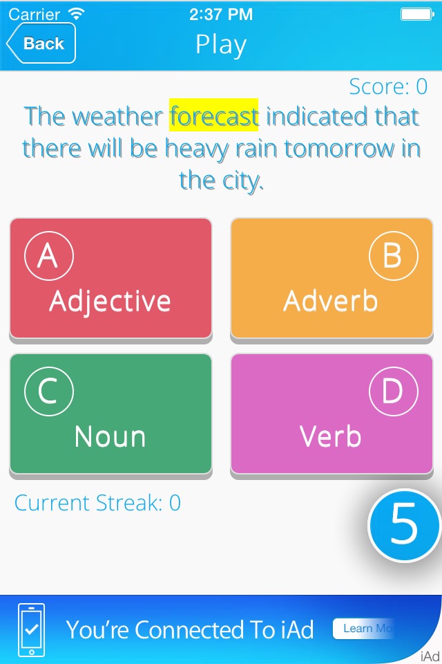 The Part of Speech Quiz Game screenshot 2