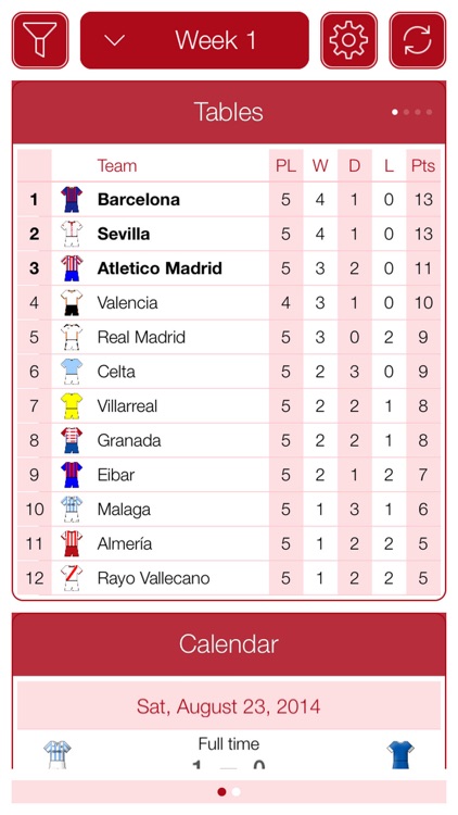 Spanish Football 2016-2017 - Mobile Match Centre