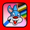 Game rabbit animal coloring page for kids painting