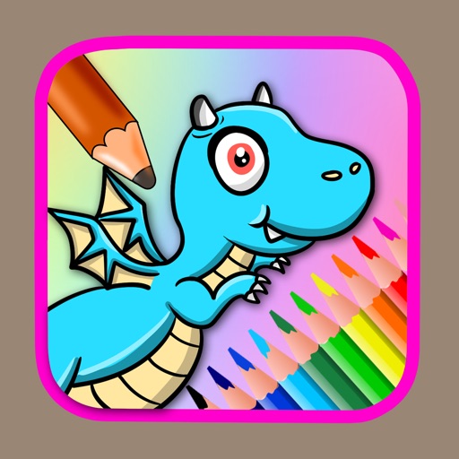 Game Dragon Coloring Page for Kids Painting