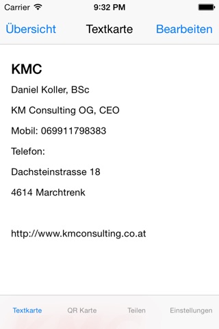 KMC Visitenkarte Pro screenshot 2