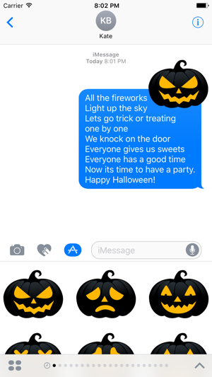 Black Pumpkin Halloween Sticker for iMessage(圖1)-速報App