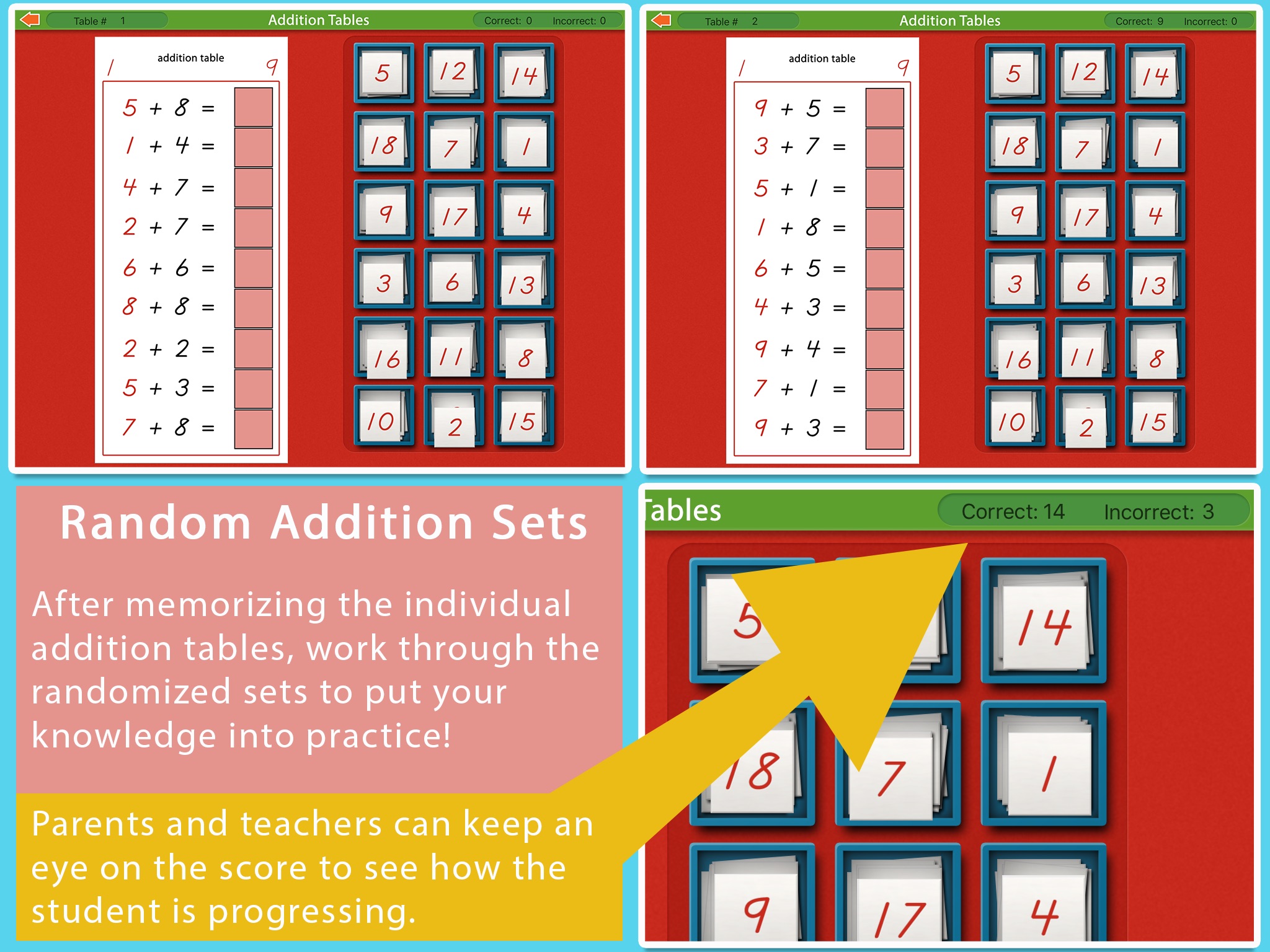 Addition Tables - Montessori screenshot 4