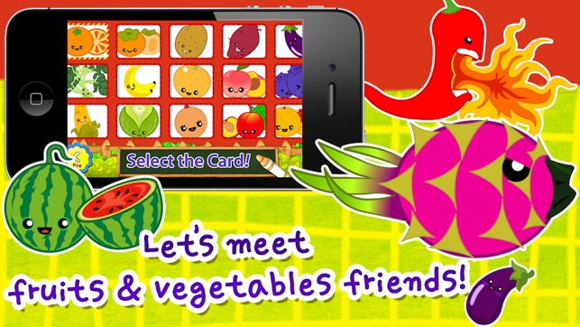 POPOYA Korean Fruits Vegetables Flashcards Full(圖4)-速報App